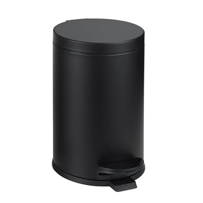 SunnyPoint 4.5 Liter / 1.2 Gallon Round Trash Can with Plastic Inner Bucket; Bathroom, Office and Bedroom Step On and Slow Close