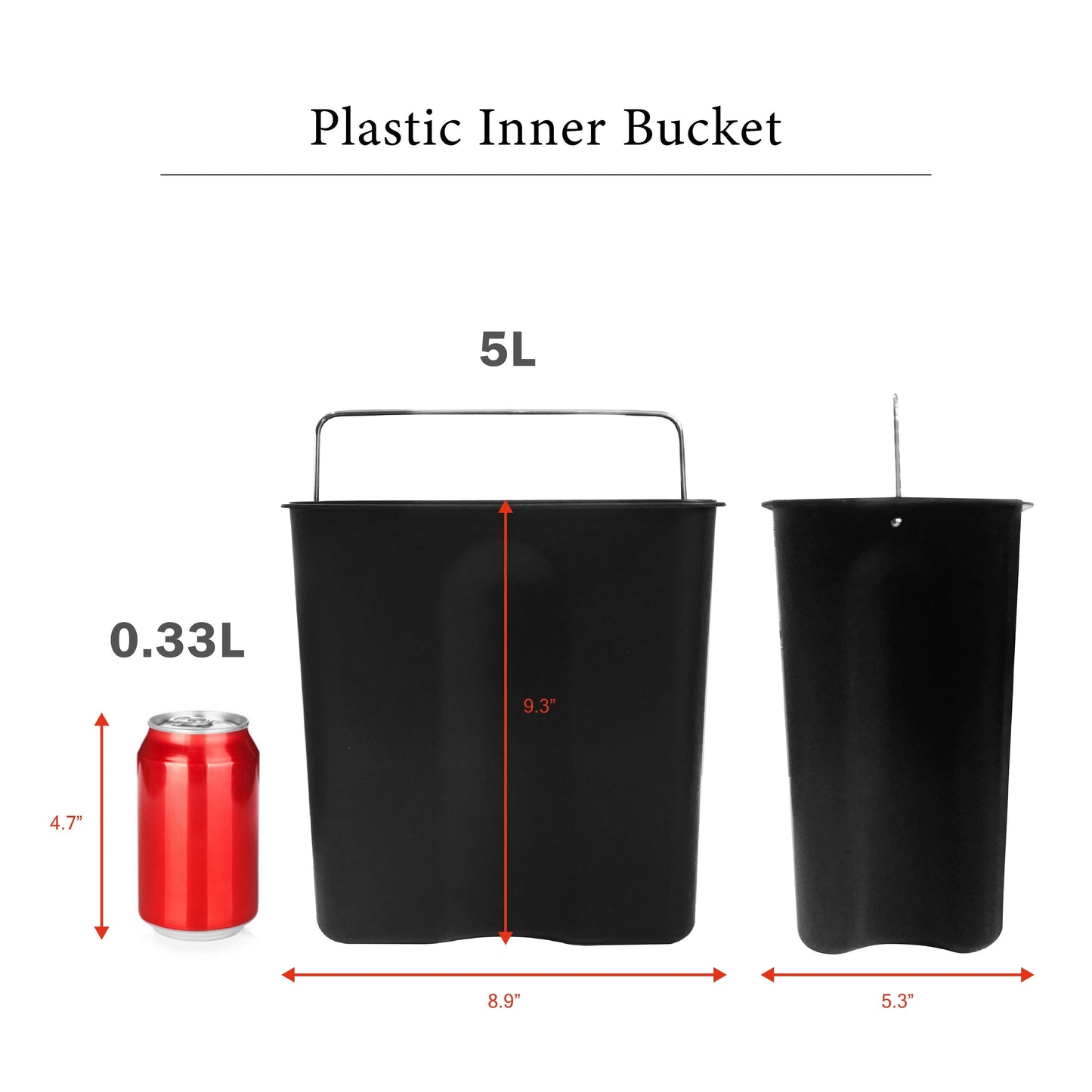 SunnyPoint 5 Liter / 1.32 Gallon Trash Can
