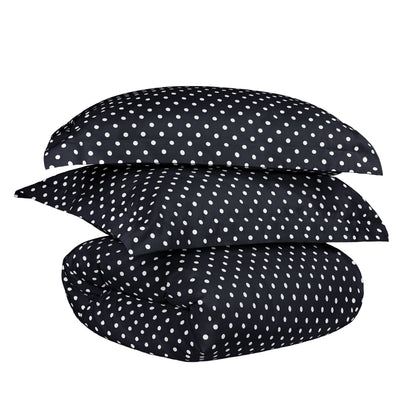Superior Thread Count 600TC Polka Dot Cotton Blend Duvet Cover Set