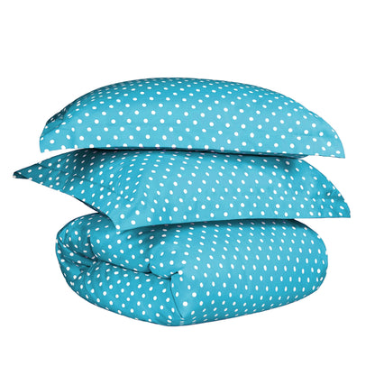 Superior Thread Count 600TC Polka Dot Cotton Blend Duvet Cover Set