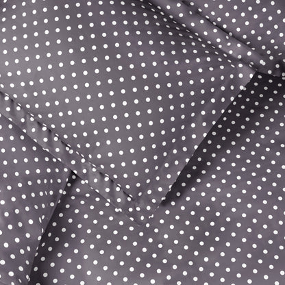Superior Thread Count 600TC Polka Dot Cotton Blend Duvet Cover Set