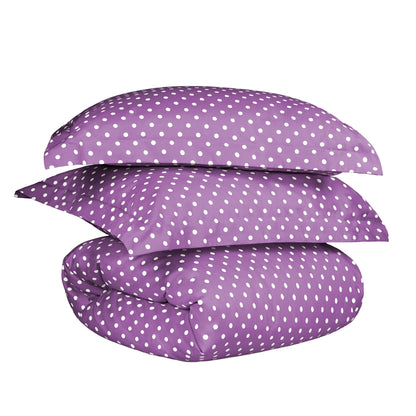 Superior Thread Count 600TC Polka Dot Cotton Blend Duvet Cover Set