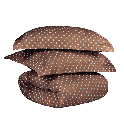 Superior Thread Count 600TC Polka Dot Cotton Blend Duvet Cover Set