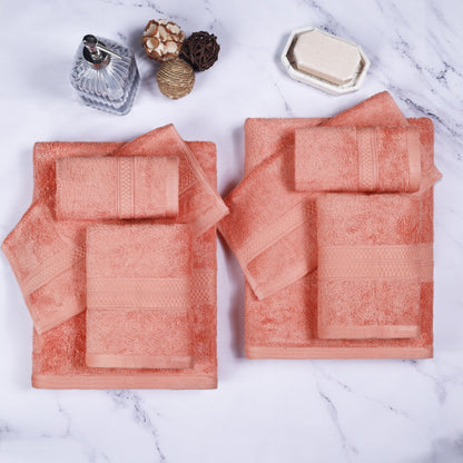 Superior 8 Piece Bath Towel Set, Rayon From Bamboo and Cotton