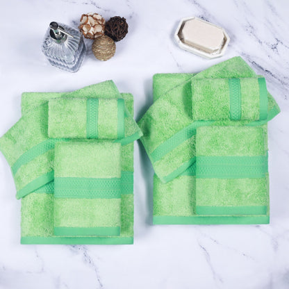 Superior 8 Piece Bath Towel Set, Rayon From Bamboo and Cotton