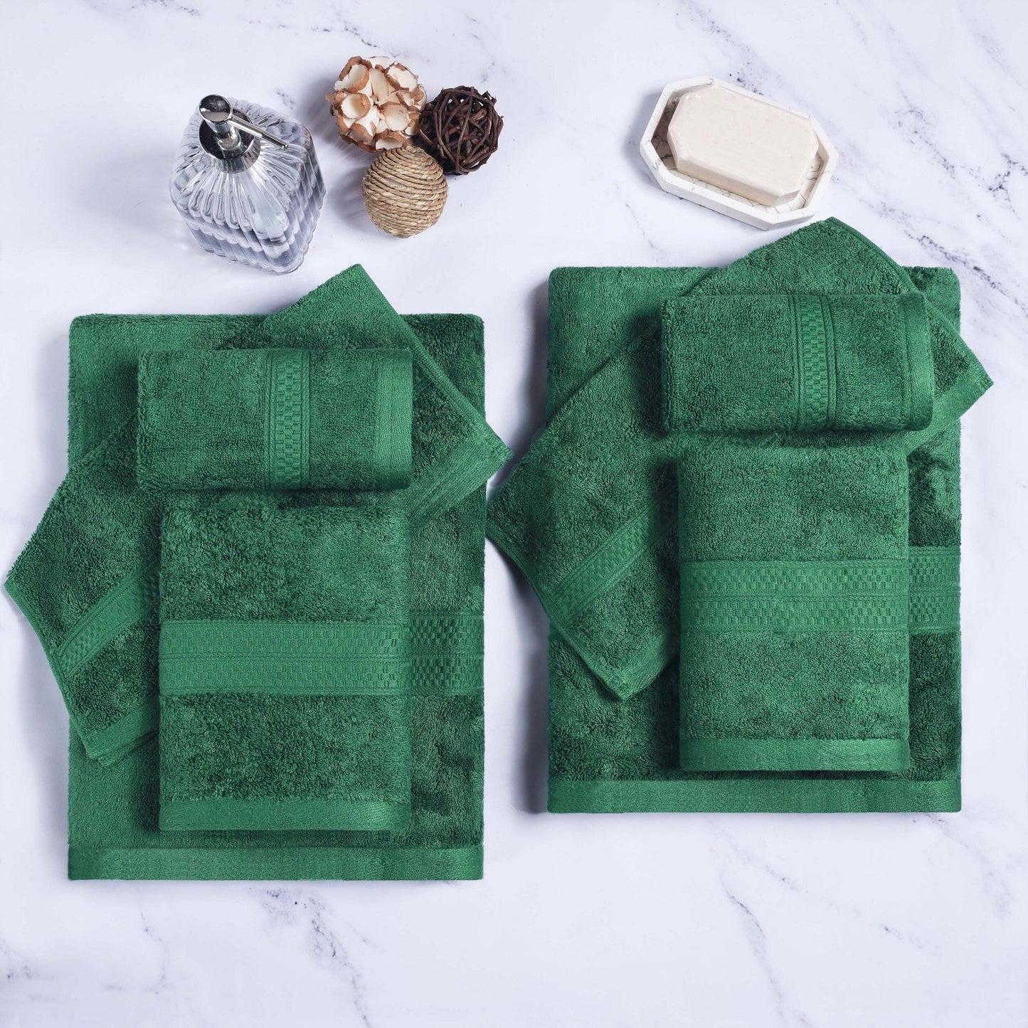 Superior 8 Piece Bath Towel Set, Rayon From Bamboo and Cotton