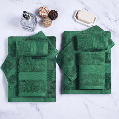 Superior 8 Piece Bath Towel Set, Rayon From Bamboo and Cotton