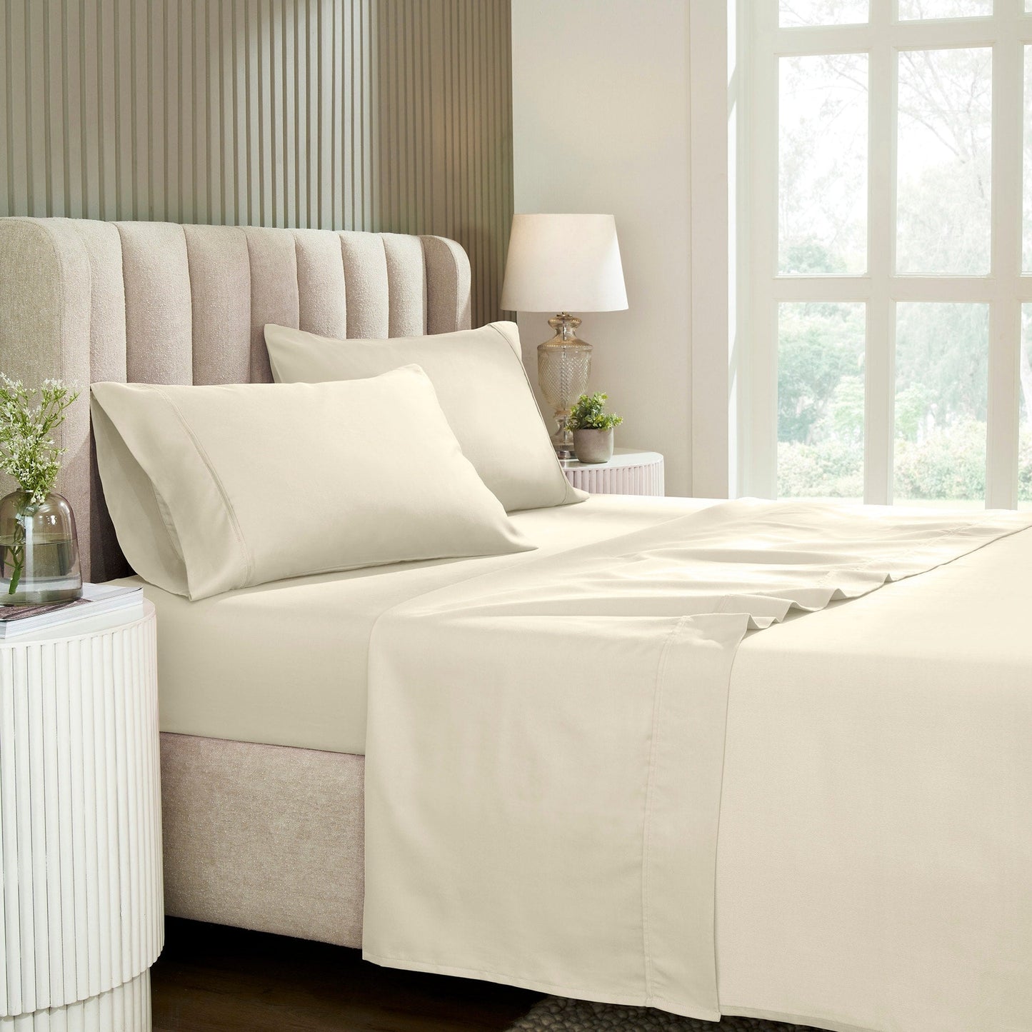 Superior Cotton Blend 1200 Thread Count Solid Deep Pocket Bed Sheet Set