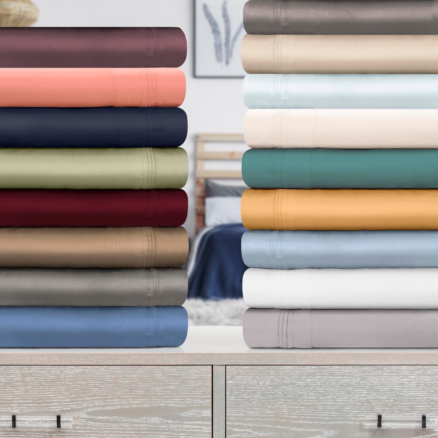 Superior Egyptian Cotton 1000 Thread Count Deep Pocket Solid Sheet Set