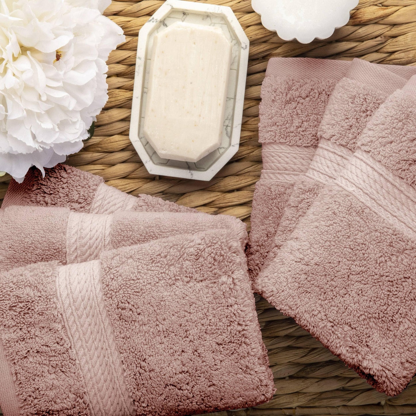 Superior Egyptian Cotton Pile Heavyweight Face Towel Set of 6