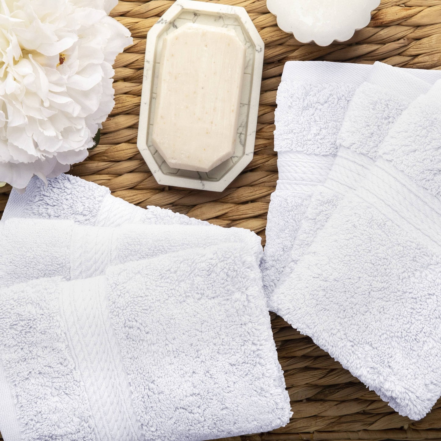 Superior Egyptian Cotton Pile Heavyweight Face Towel Set of 6