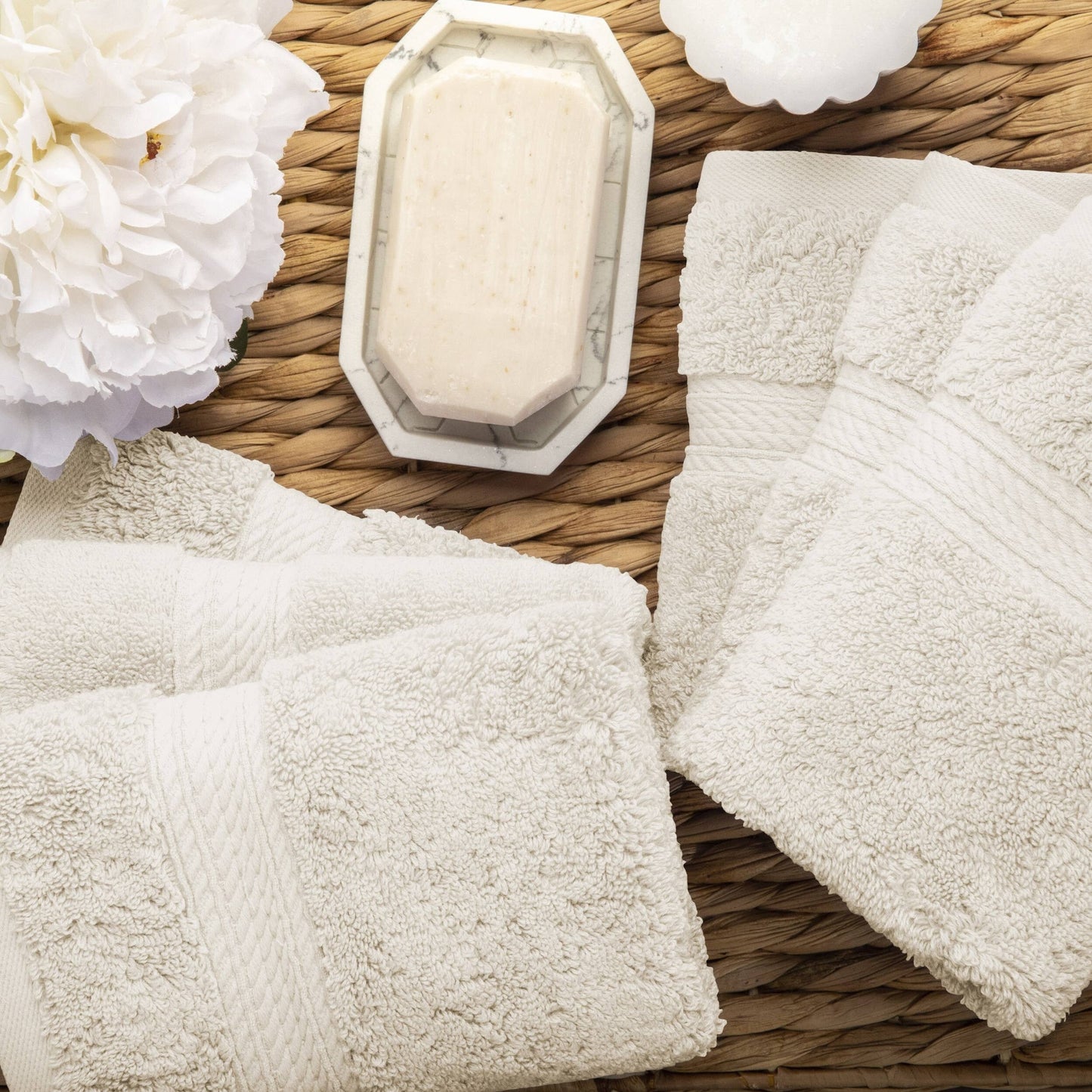 Superior Egyptian Cotton Pile Heavyweight Face Towel Set of 6