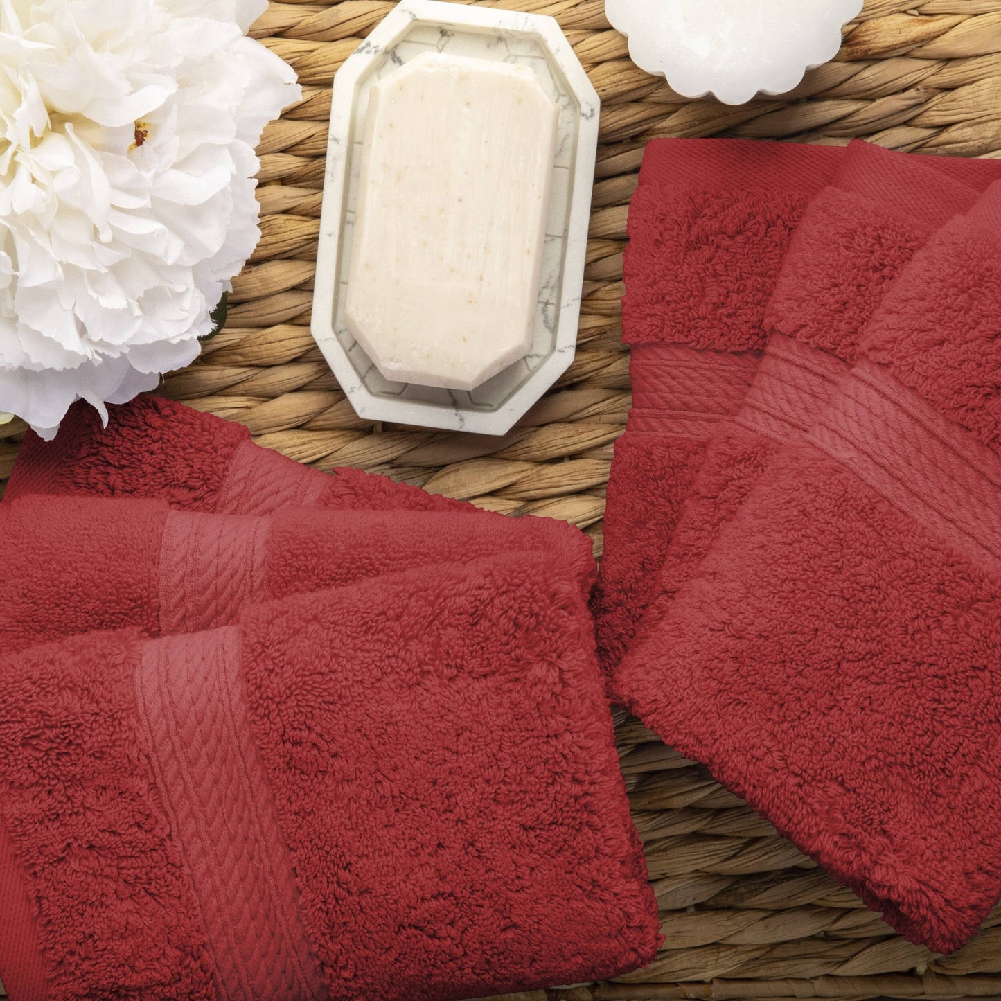 Superior Egyptian Cotton Pile Heavyweight Face Towel Set of 6