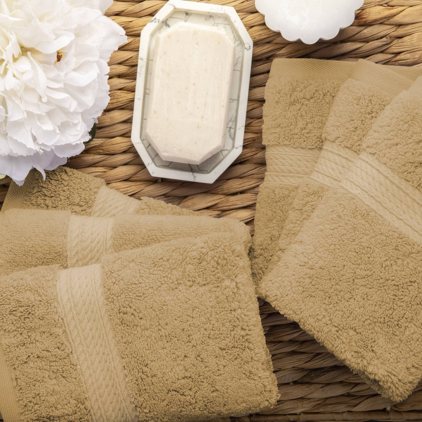 Superior Egyptian Cotton Pile Heavyweight Face Towel Set of 6