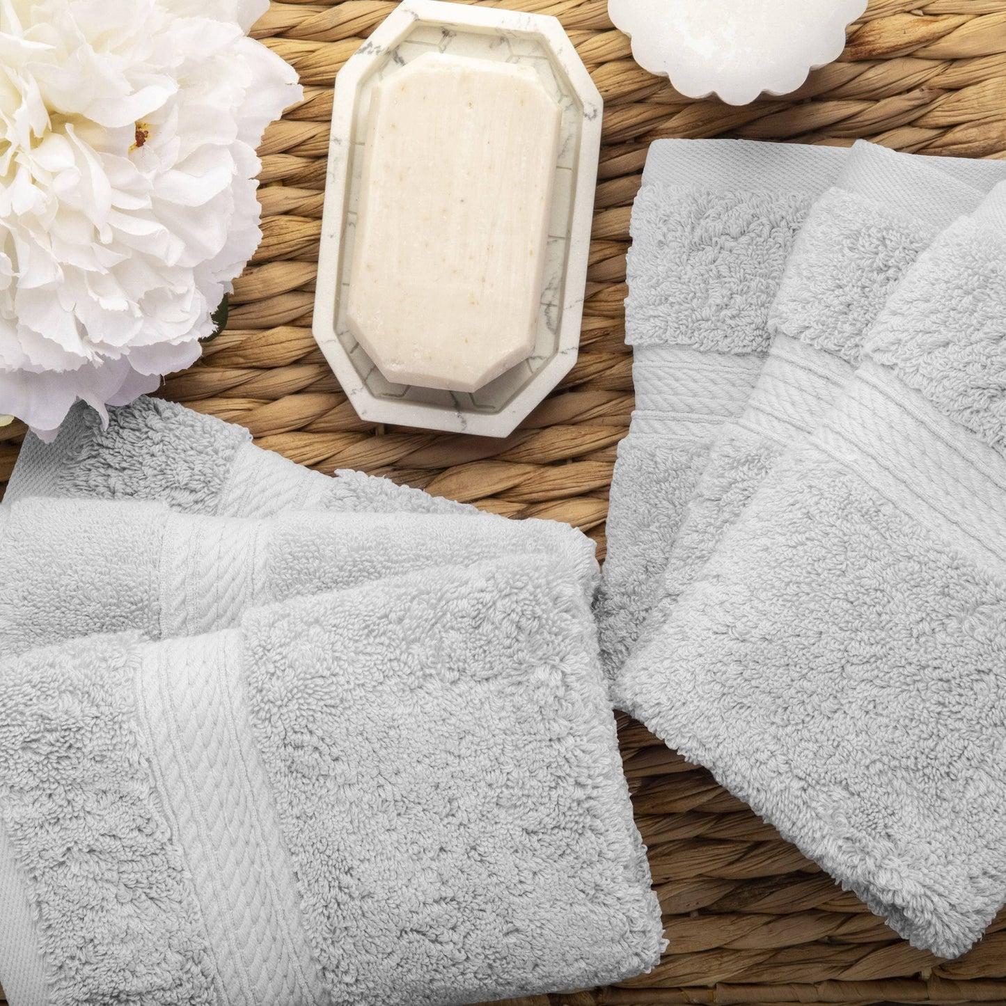 Superior Egyptian Cotton Pile Heavyweight Face Towel Set of 6