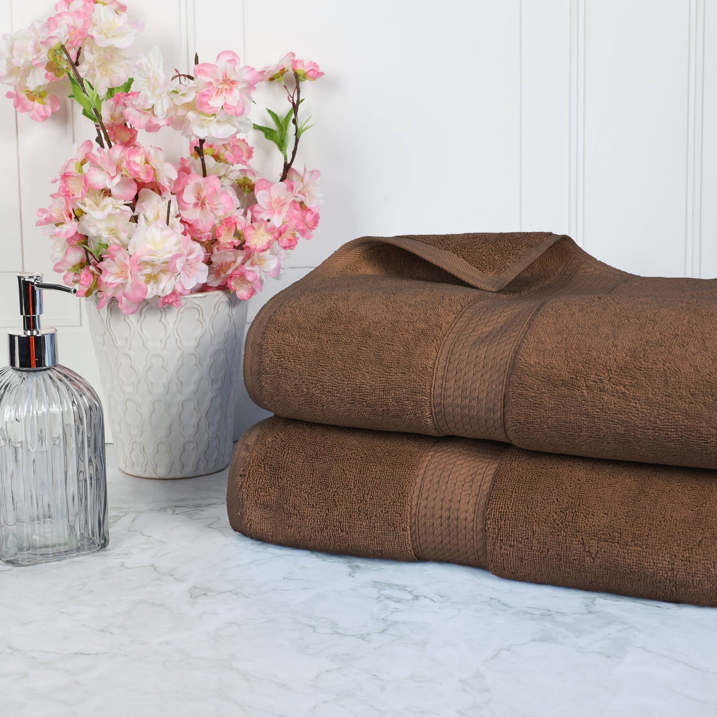 Superior Egyptian Cotton Pile Heavyweight Bath Sheet Set of 2