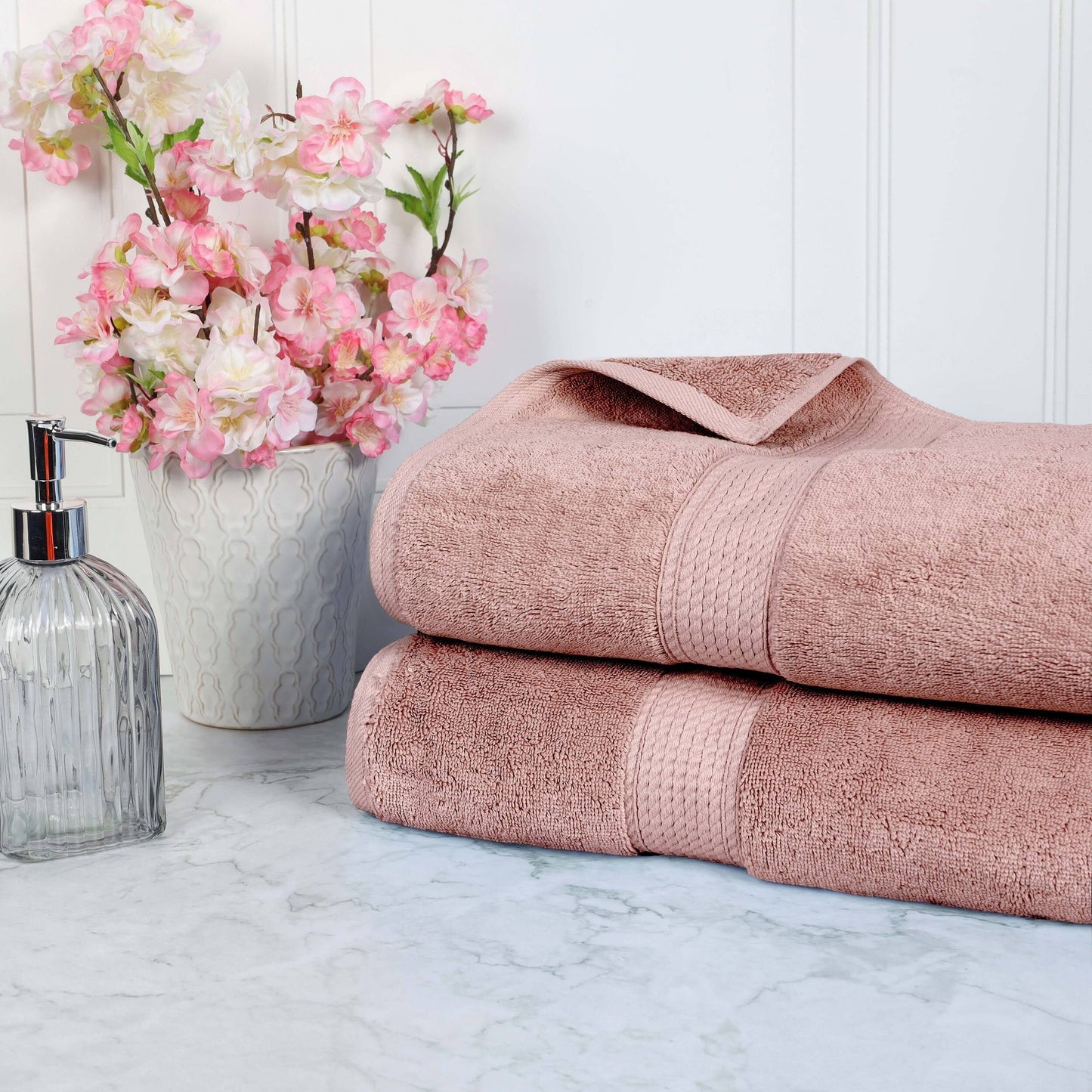 Superior Egyptian Cotton Pile Heavyweight Bath Sheet Set of 2