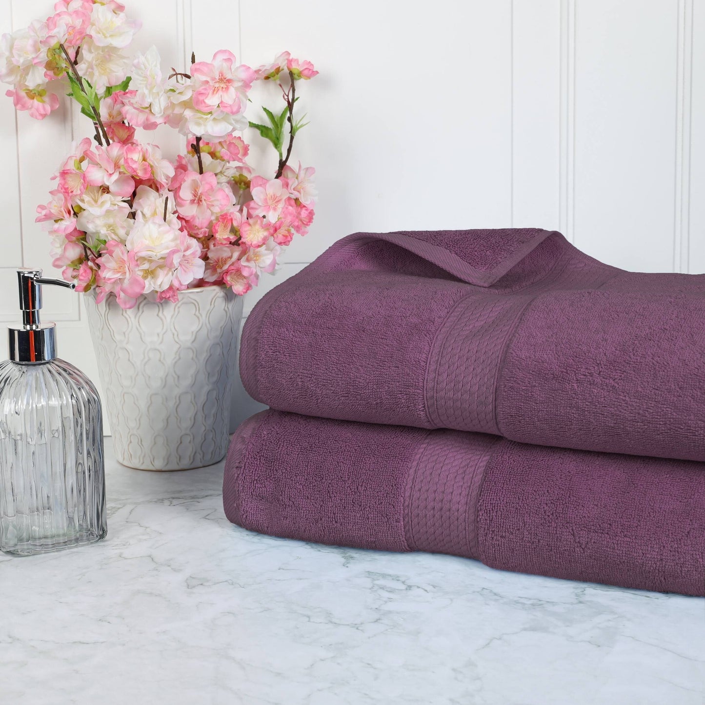 Superior Egyptian Cotton Pile Heavyweight Bath Sheet Set of 2