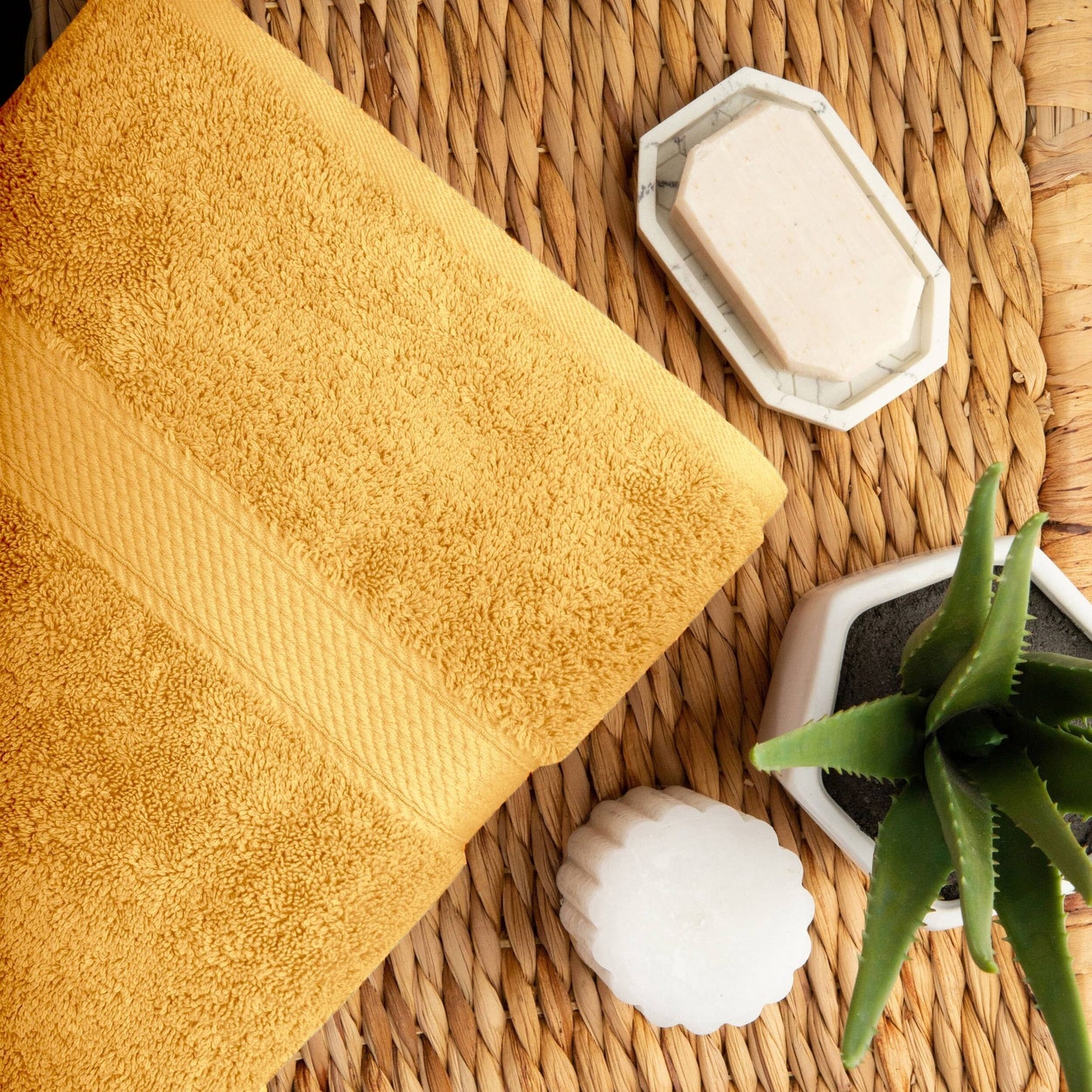Superior Egyptian Cotton Pile Heavyweight Bath Towel Set of 2