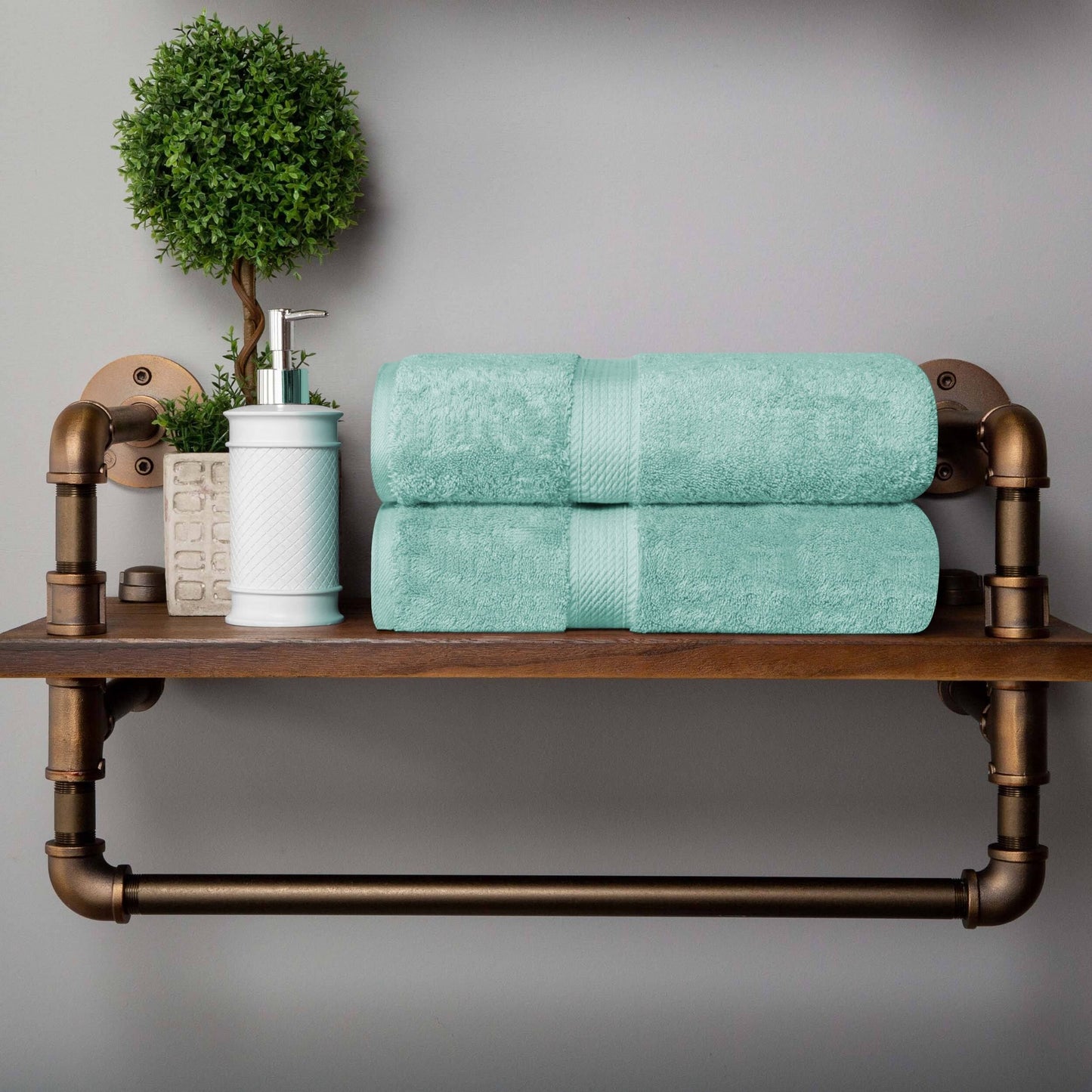 Superior Egyptian Cotton Pile Heavyweight Bath Towel Set of 2