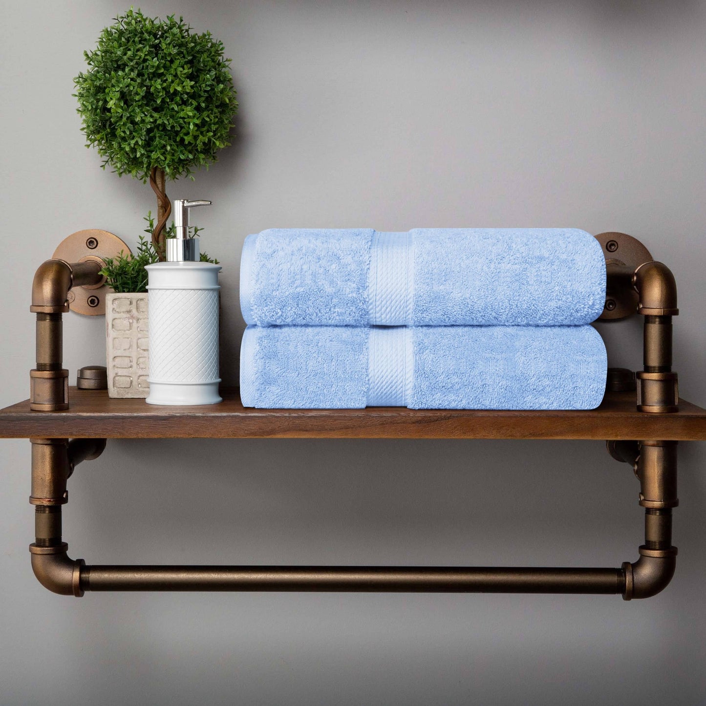 Superior Egyptian Cotton Pile Heavyweight Bath Towel Set of 2