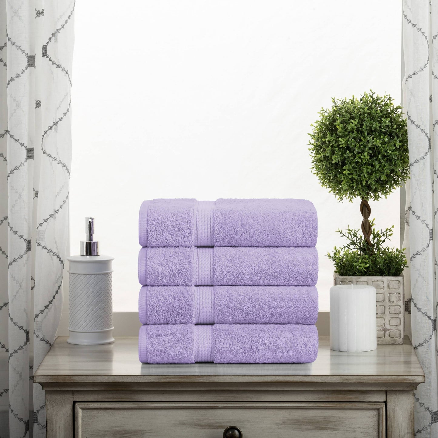 Superior Egyptian Cotton Pile Heavyweight Hand Towel Set of 4