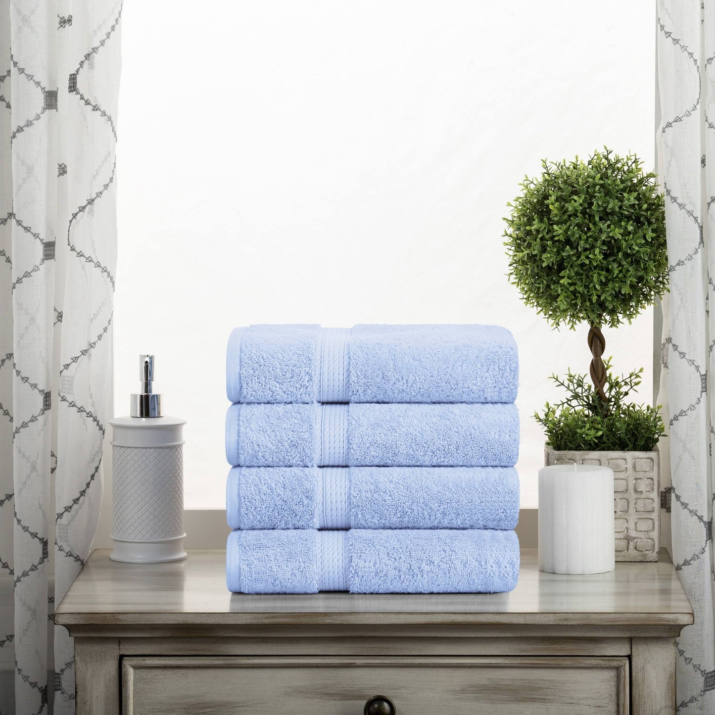Superior Egyptian Cotton Pile Heavyweight Hand Towel Set of 4