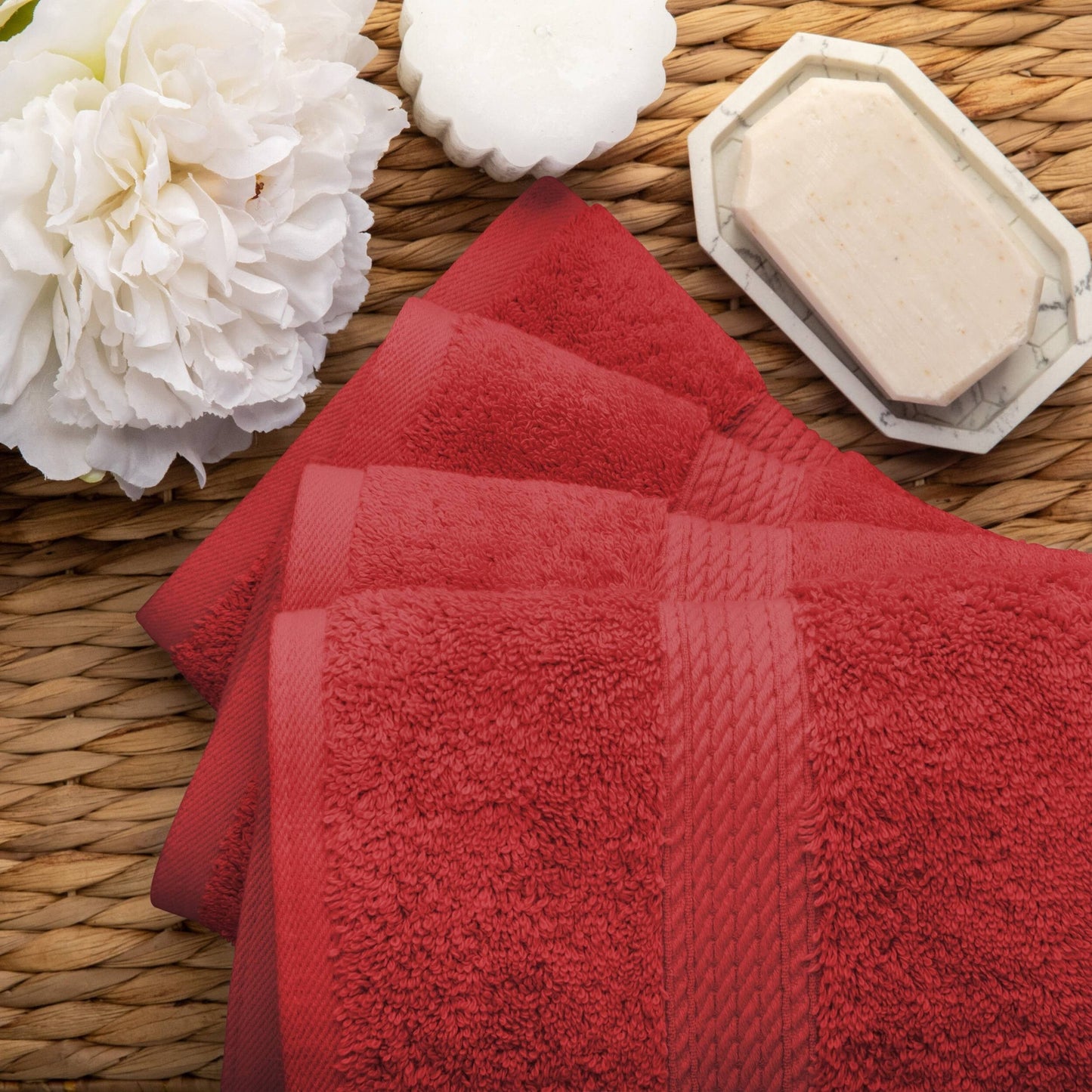Superior Egyptian Cotton Pile Heavyweight Hand Towel Set of 4