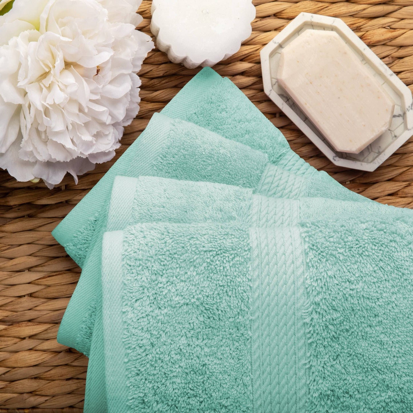 Superior Egyptian Cotton Pile Heavyweight Hand Towel Set of 4