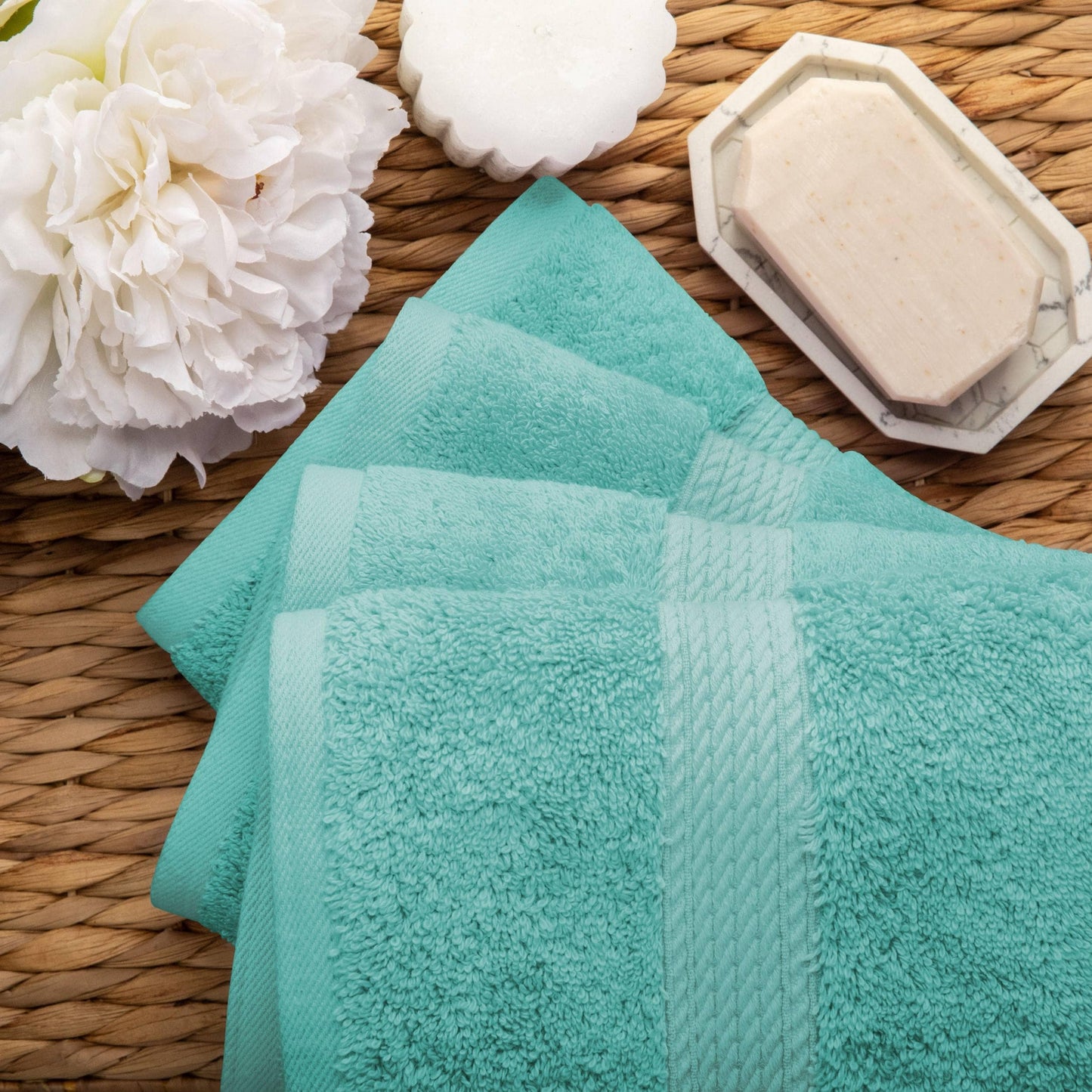 Superior Egyptian Cotton Pile Heavyweight Hand Towel Set of 4