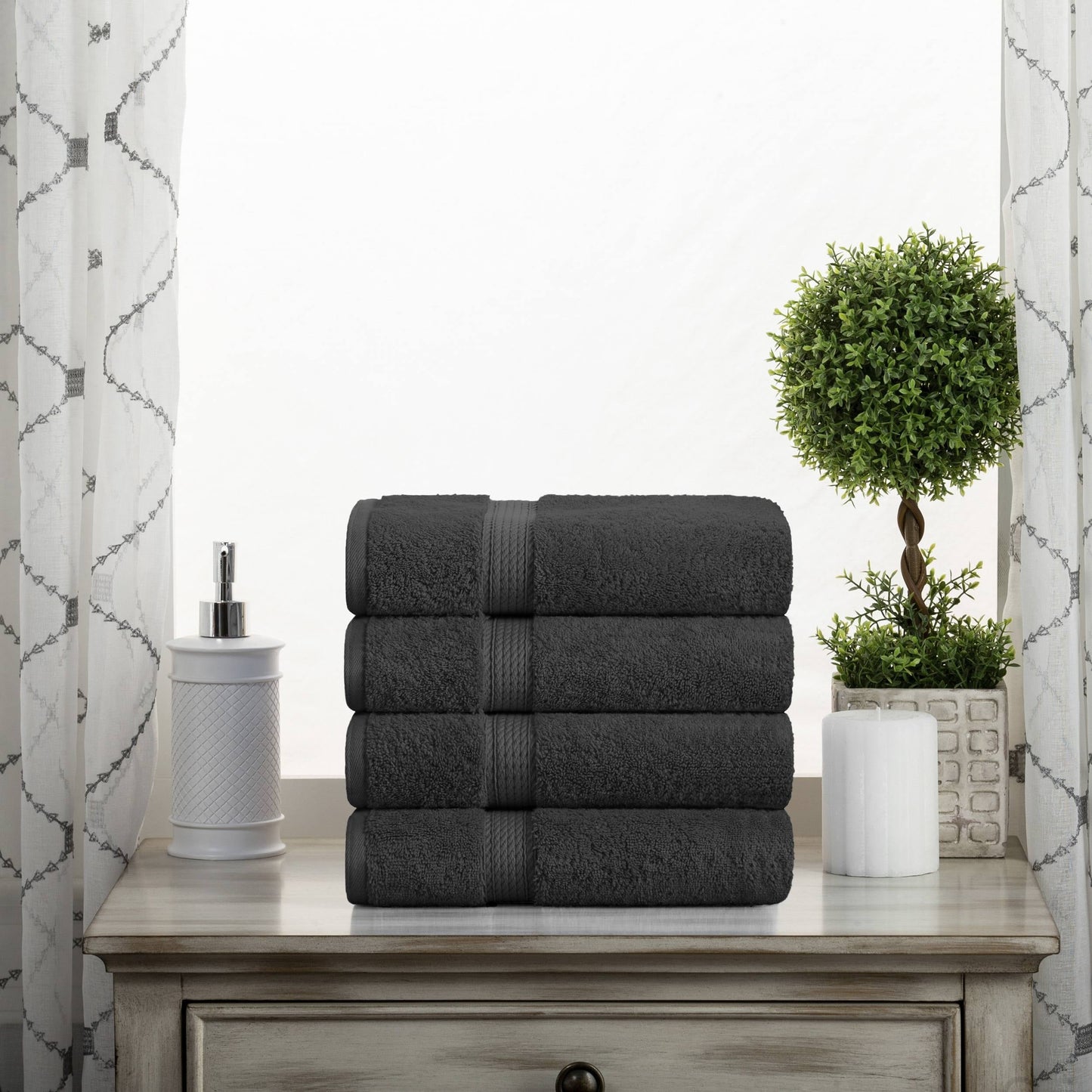 Superior Egyptian Cotton Pile Heavyweight Hand Towel Set of 4