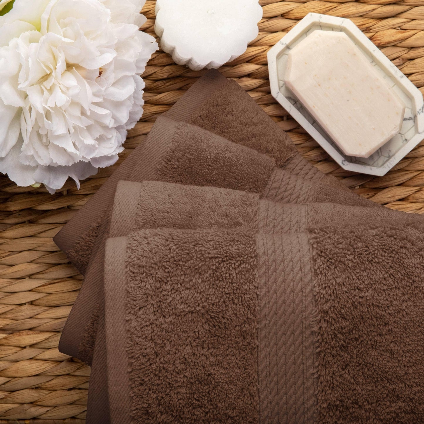 Superior Egyptian Cotton Pile Heavyweight Hand Towel Set of 4