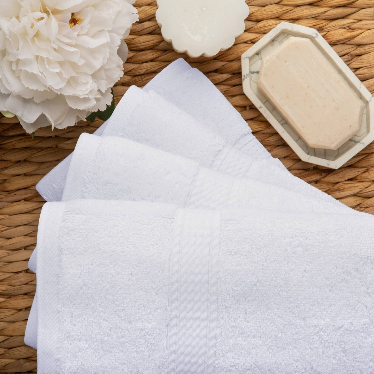Superior Egyptian Cotton Pile Heavyweight Hand Towel Set of 4