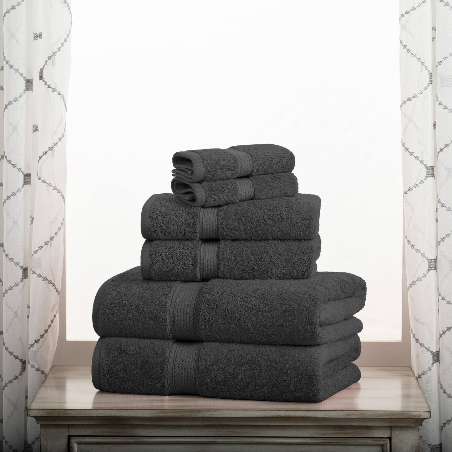 Superior Egyptian Cotton Pile Heavyweight 6-Piece Towel Set