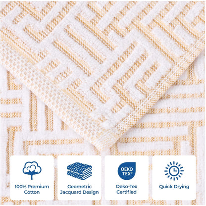 Superior Jasper Cotton Modern Jacquard Soft 3 Piece Bathroom Towel Set