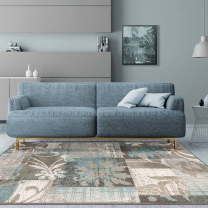 Superior Pastiche Contemporary Floral Patchwork Indoor Runner or Area Rug