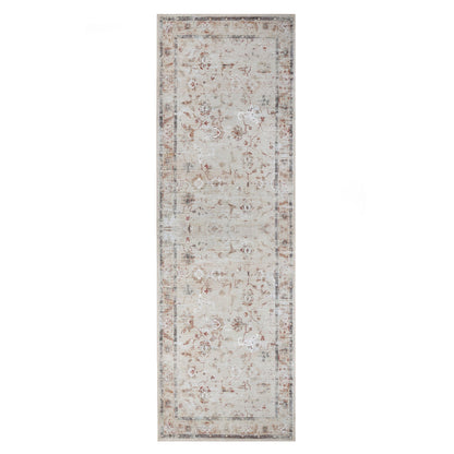 Superior Swan Floral Non-Slip Machine Washable Indoor Area Rug or Runner