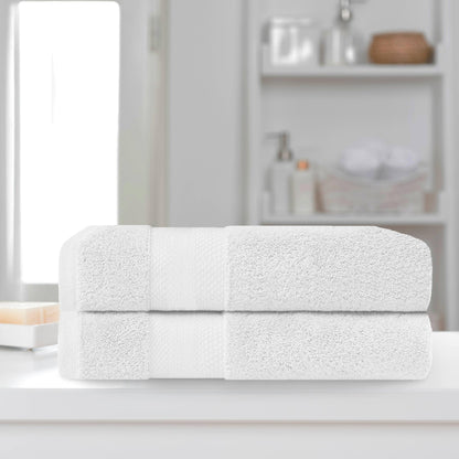 Superior Turkish Cotton Solid Heavyweight Bath Sheet Set of 2