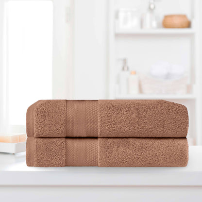 Superior Turkish Cotton Solid Heavyweight Bath Sheet Set of 2