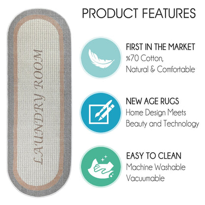 SussexHome Washable Ultra Thin Laundry Room Rug Runner - 20 x 59