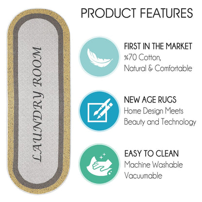 SussexHome Washable Ultra Thin Laundry Room Rug Runner - 20 x 59