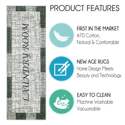 SussexHome Washable Ultra Thin Laundry Room Rug Runner - 20 x 59