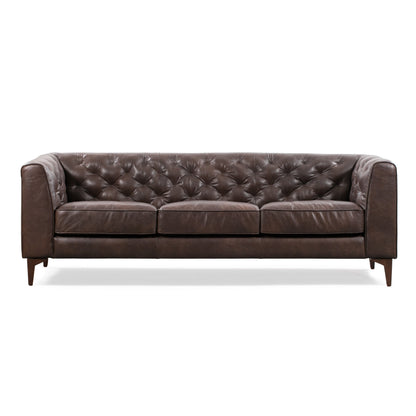 Canapé Poly &amp; Bark Essex 89 - Cuir italien véritable pleine fleur