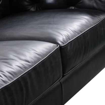 Canapé Poly &amp; Bark Essex 89 - Cuir italien véritable pleine fleur