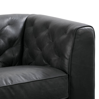Canapé Poly &amp; Bark Essex 89 - Cuir italien véritable pleine fleur
