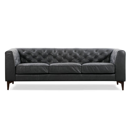 Canapé Poly &amp; Bark Essex 89 - Cuir italien véritable pleine fleur