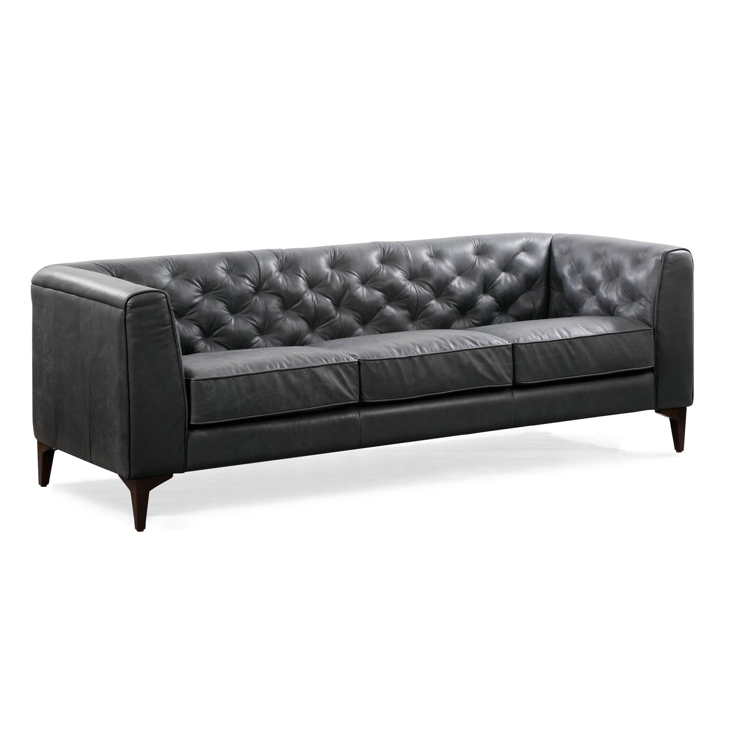Canapé Poly &amp; Bark Essex 89 - Cuir italien véritable pleine fleur