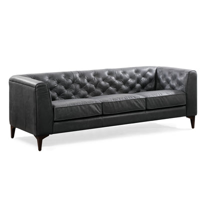 Canapé Poly &amp; Bark Essex 89 - Cuir italien véritable pleine fleur