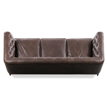 Canapé Poly &amp; Bark Essex 89 - Cuir italien véritable pleine fleur