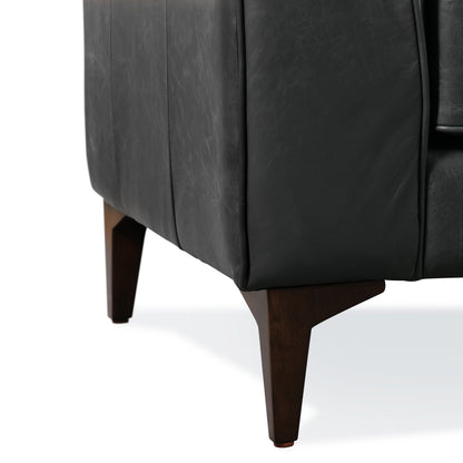 Canapé Poly &amp; Bark Essex 89 - Cuir italien véritable pleine fleur